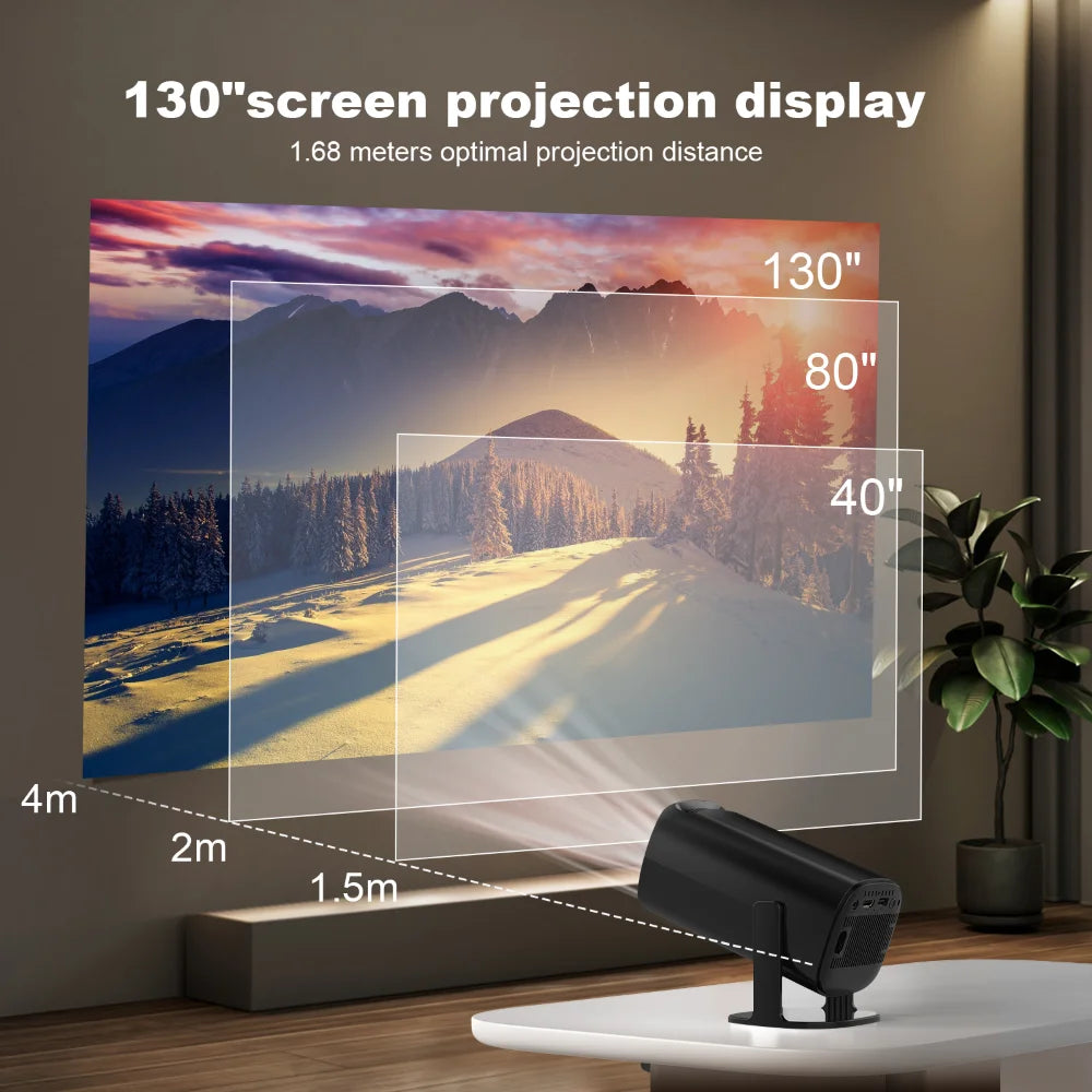 P30 Smart Mini Projector Android 11 WiFi6 Support 4K 1080P Projector 2.4G&5G WiFi 1280*720P Smart Home Cinema Portable Projector