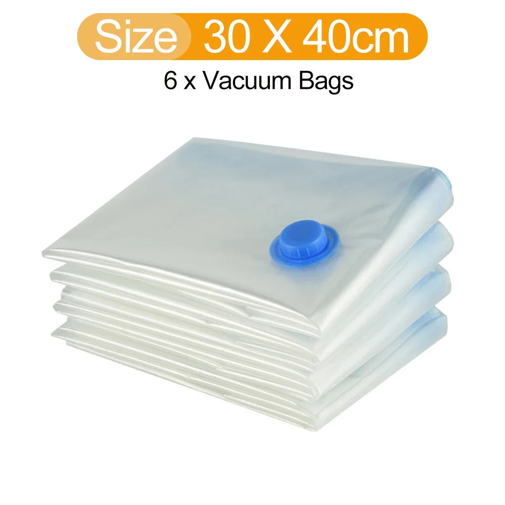 7 Sizes Reusable Vacuum Bags with Pump Cover Vacuum Compression Sealer Bag Space Saving for Clothes Storing Large Container