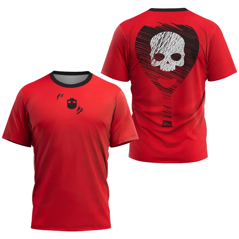 T-shirt de tennis à séchage rapide Skull pour hommes, t-shirt d'entraînement de tennis, haut de sport d'été, nouveau, haute qual