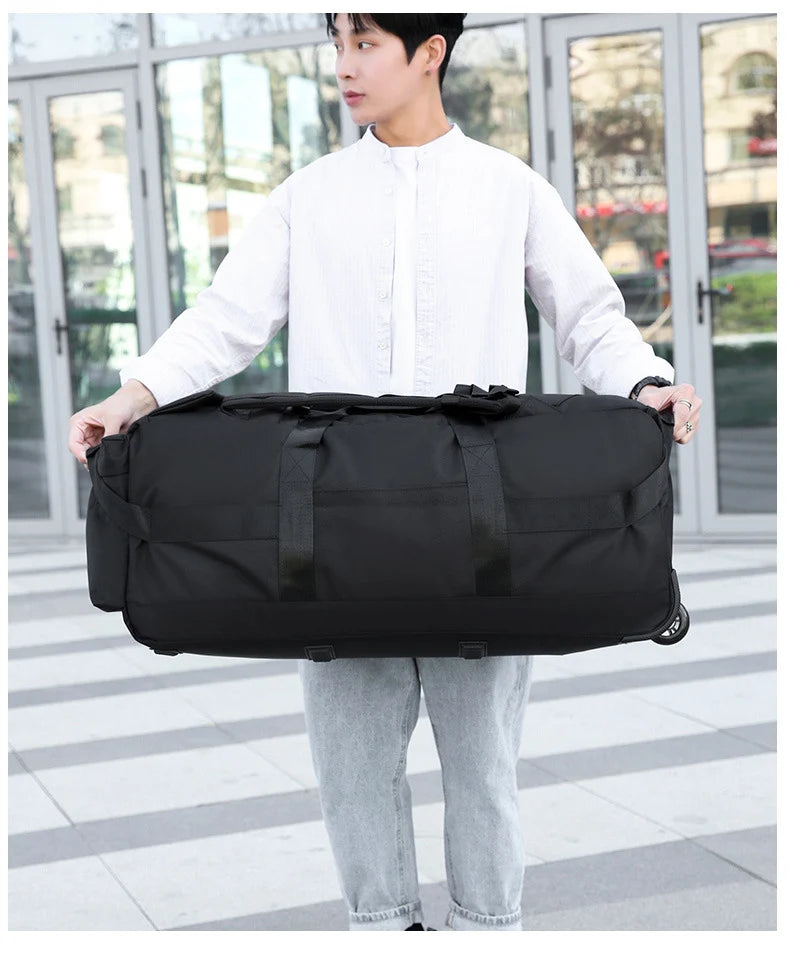 Foldable Traveling Wheeled Bags Unisex Universal Travel Bag with Wheel Large Capacity Luggage Storage Handbag Waterproof XM135