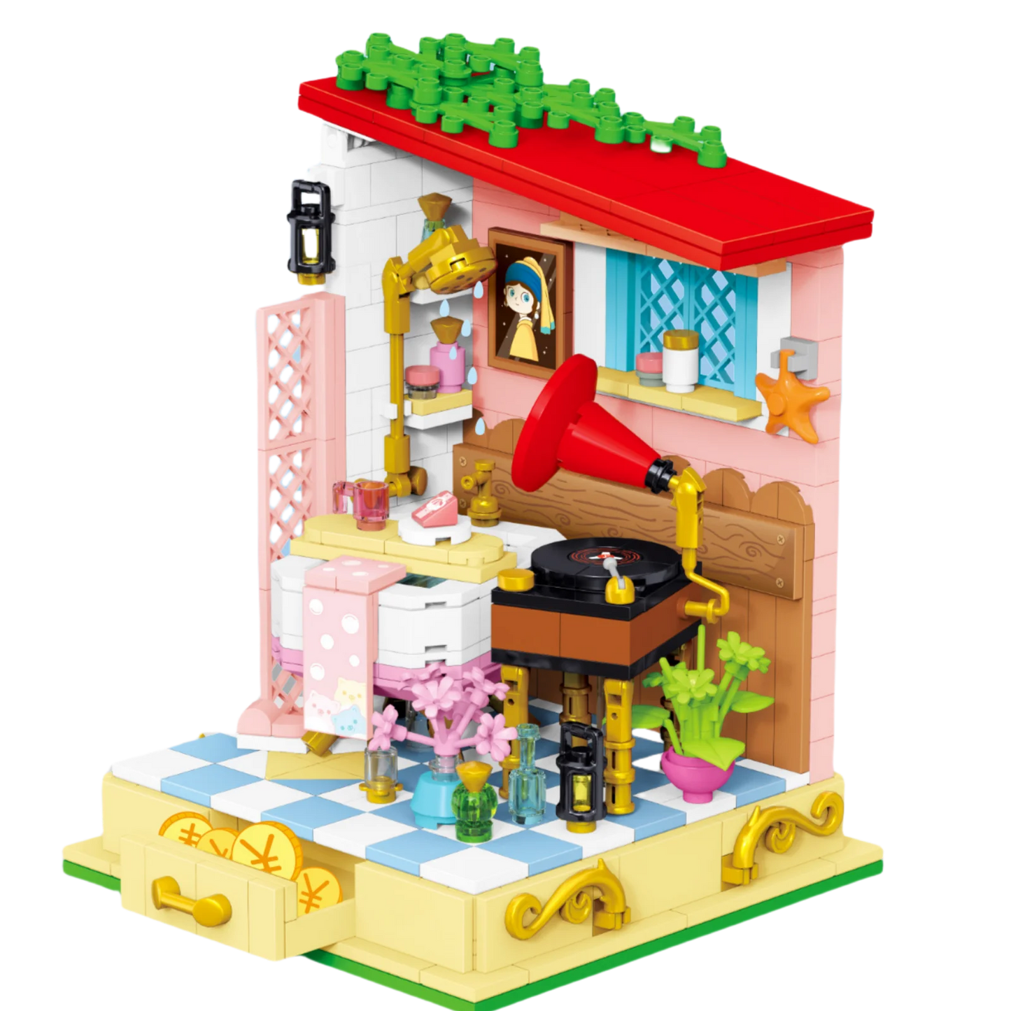 Girls Assembling Game Building Blocks Princess Shop Garden Study Room Play Space Model Gifts Toy Garden Compatible with Lego