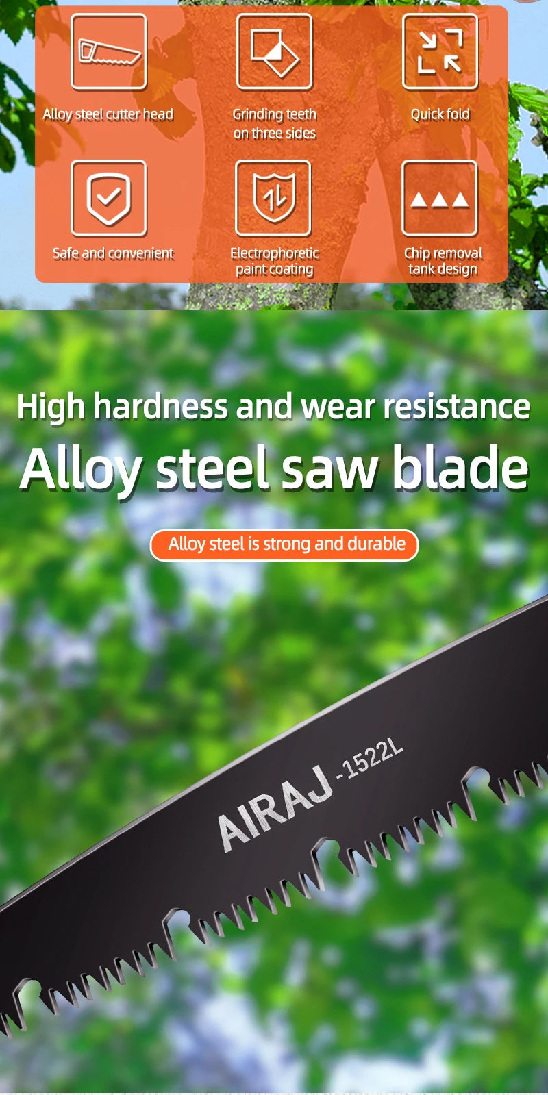 AIRAJ Multifunctional Folding Saw Woodworking Saws Cutting Wood Tool Professional Home Cut Handsaw Hacksaw Carpentry Hand Tools