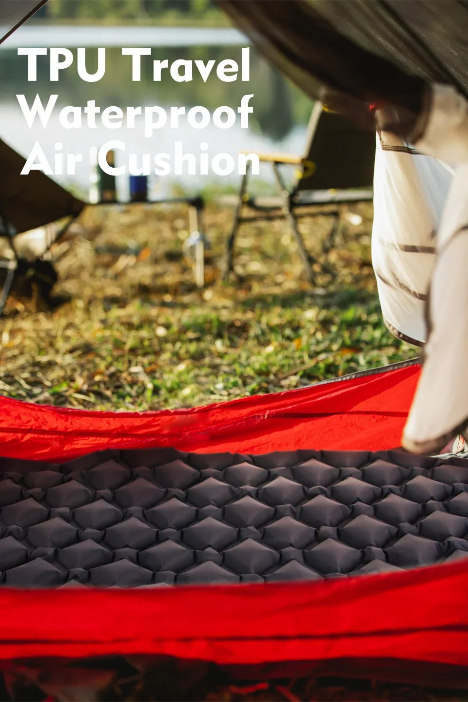 Outdoor Sleeping Pad Camping Inflatable Mattress with Pillows Travel Mat Folding Bed Ultralight Air Cushion Hiking Trekking