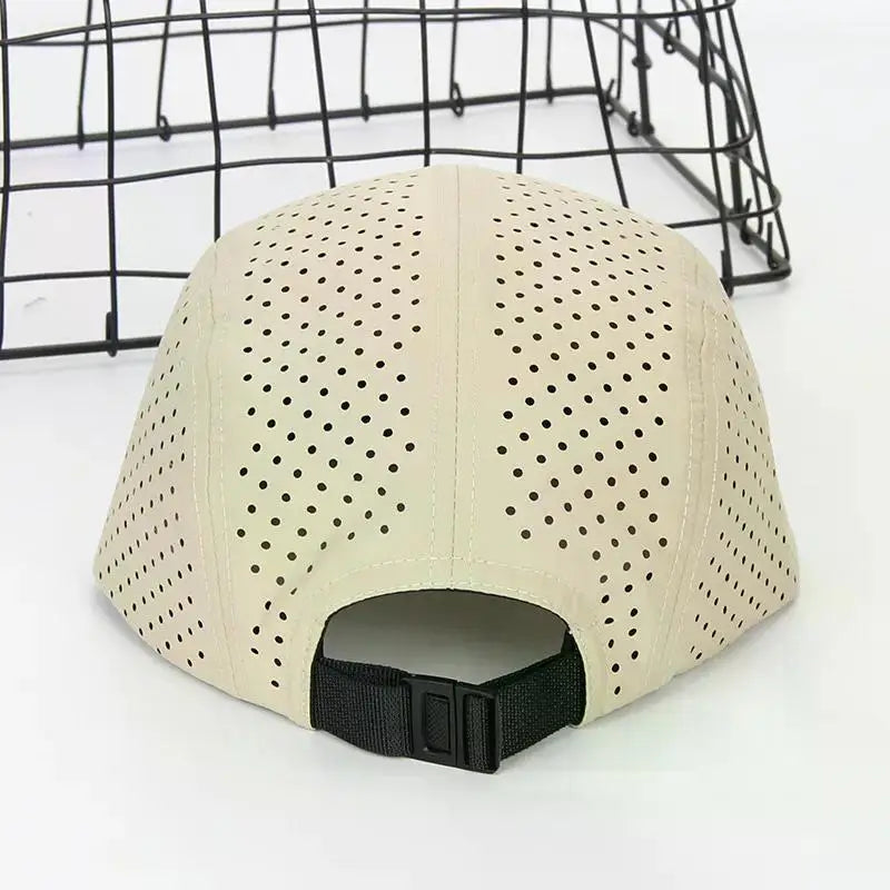 Perforated 5-Panel Cap for Men Lightweight Breathable Quick-drying Baseball Caps Running Camping Hiking Training Outdoor Hat