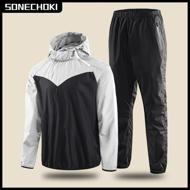 Sauna Suit Unisex Gym Clothing Set Men Full Body Sweating Sportswear Women Boxing Training Running Fitness Weight Loss Tracksuit