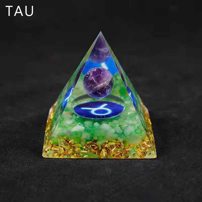 Constellation Pyramid Crystals Horoscope Natural Stone Home Office Decoration Energy Generator Reiki Meditation Ornaments Crafts