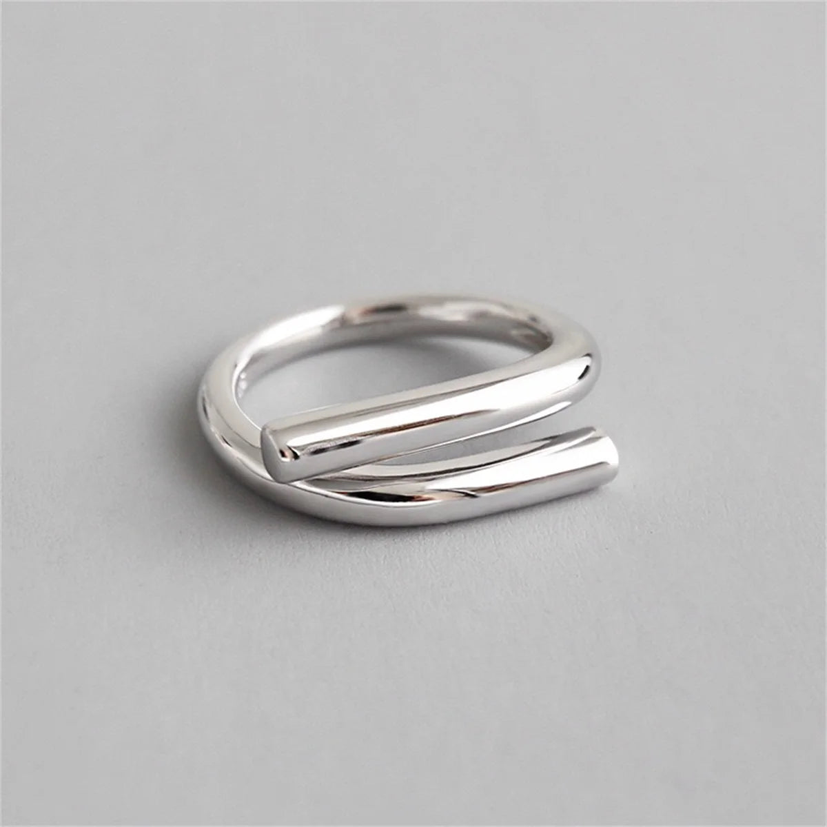 Simple Silver Color Irregular Finger Rings For Women Girls Geometric Multilayer Line Open Rings Exaggerated Bijoux Jewelry Gifts