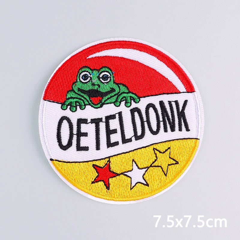 Pink Series Netherland Oeteldonk Emblem Embroidery Patches For Clothing Carnival New Style Oeteldonk Embroidery Patch On Clothes