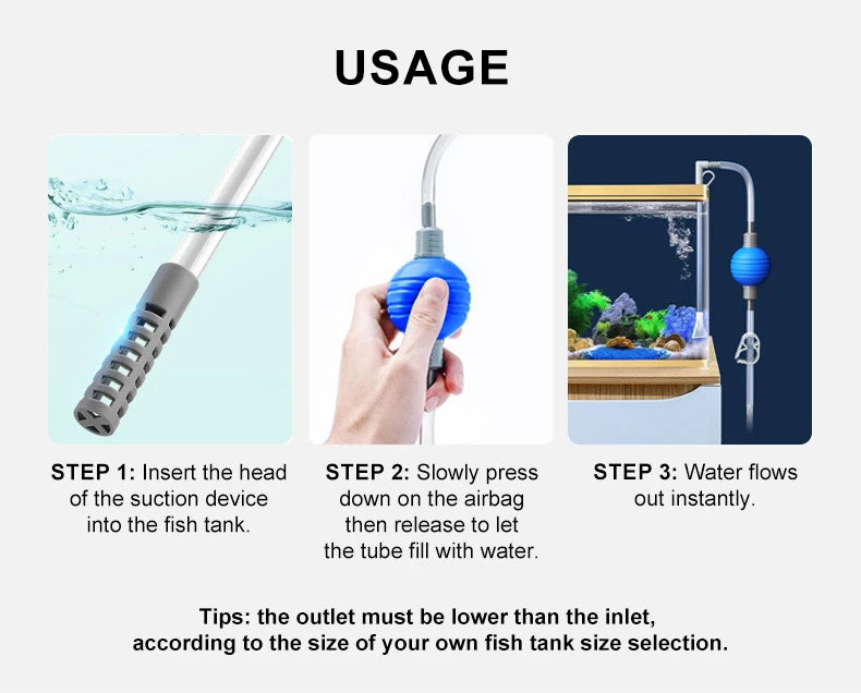 Aquarium Fish Tank Water Changer Pump Clean Tool Aquarium Siphon Vacuum Cleaner Changer Fish Tank Filter Pump Semi-automatic