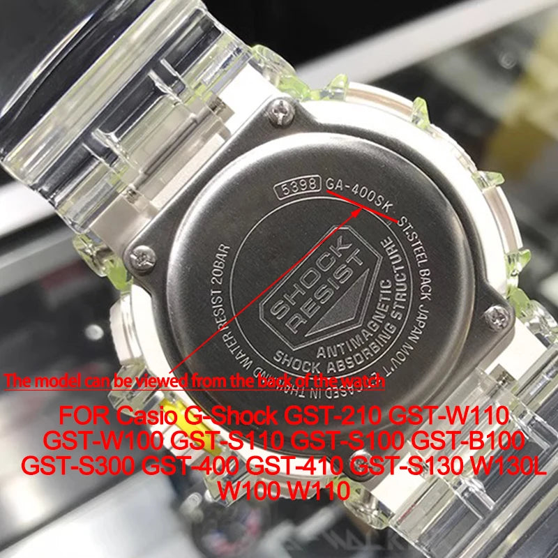 Rubber Strap Suitable for Casio G-Shock GST-B100 W300 210 400G S130 S330 Men's Resin Watch Band Waterproof Watch Accessories