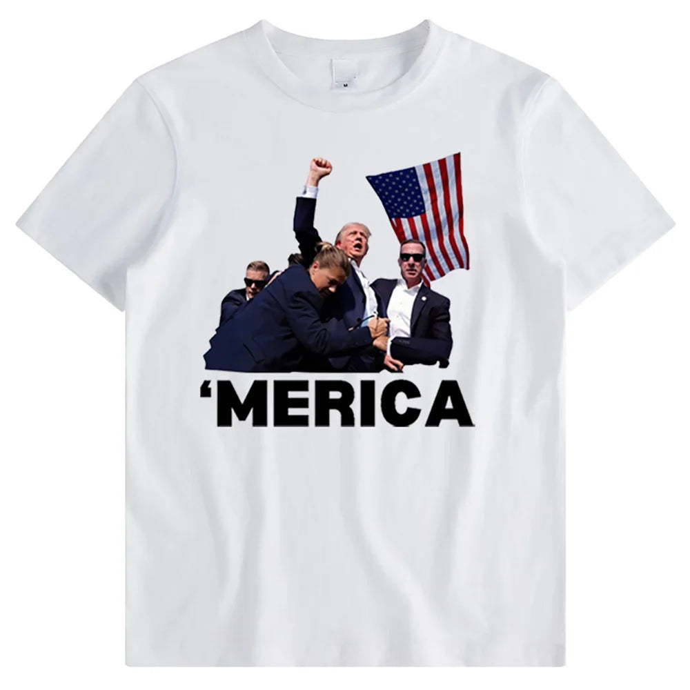 T-shirt de la gastronomie Donald Trump pour hommes et femmes, t-shirts College Assassinated, haut drôle, manches courtes, été