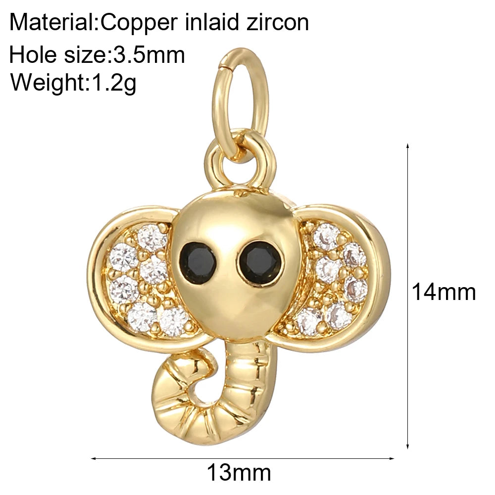 Cute Butterfly Flower Charms Gold Color Animals Elephant Bird Dijes Diy Earring Necklace Bracelet Keychain Sea Accessories