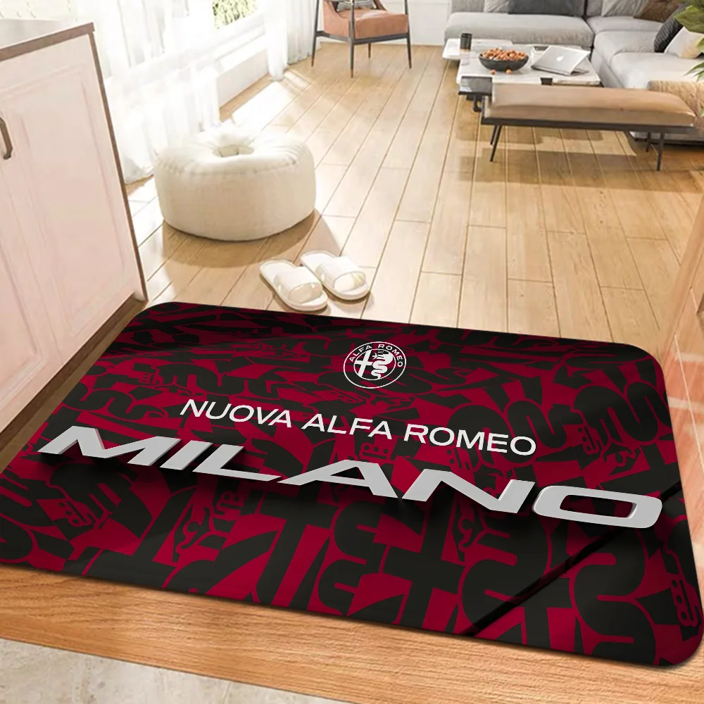 Alfa Romeo Logo Bathroom Mat Kids Room Bedroom Decoration Balcony Anti-Slip Doormat Living Room Welcome Rug