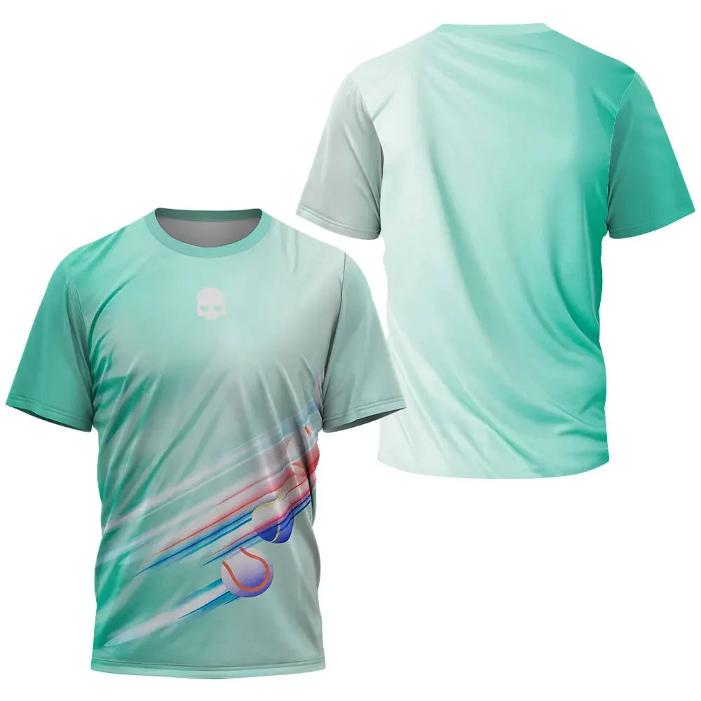 T-shirt de tennis à séchage rapide Skull pour hommes, t-shirt d'entraînement de tennis, haut de sport d'été, nouveau, haute qual