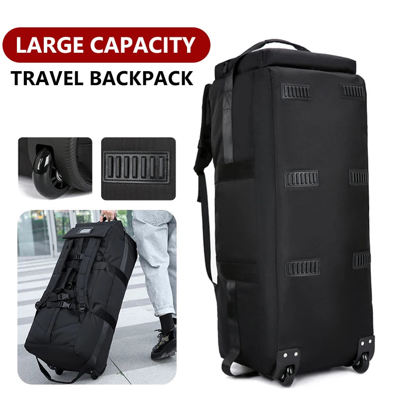 Foldable Traveling Wheeled Bags Unisex Universal Travel Bag with Wheel Large Capacity Luggage Storage Handbag Waterproof XM135