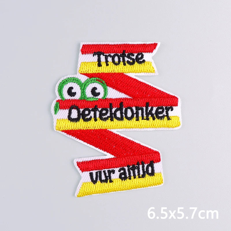 Pink Series Netherland Oeteldonk Emblem Embroidery Patches For Clothing Carnival New Style Oeteldonk Embroidery Patch On Clothes