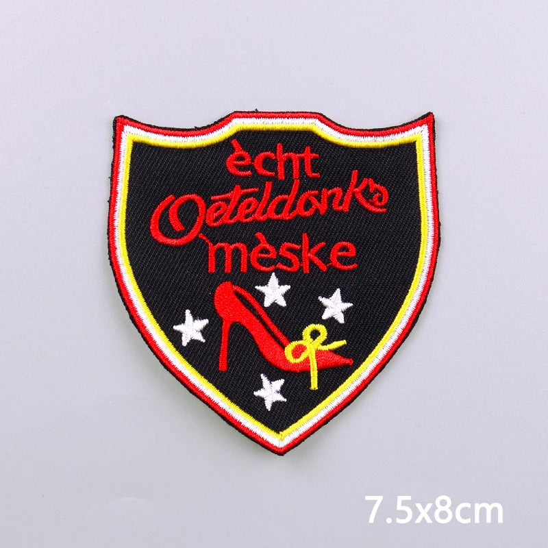 Pink Series Netherland Oeteldonk Emblem Embroidery Patches For Clothing Carnival New Style Oeteldonk Embroidery Patch On Clothes