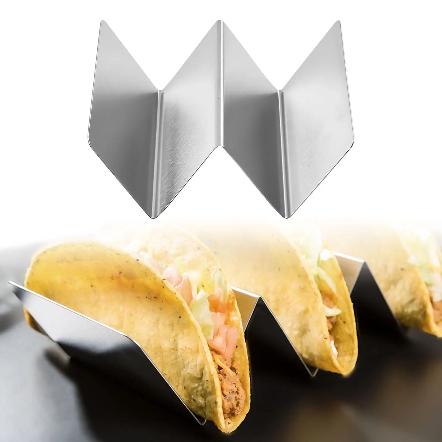 Stainless Steel Taco Holder Stand Safe Pancake Rack Tray Taco Plates Display Stand Mexican Food Rack Kitchen Tools