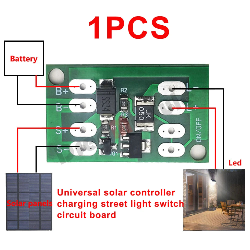 3.7V 7.4V 11.1V Lithium Battery Solar Lawn Light Circuit Board Solar Light Controller Control Board 3A