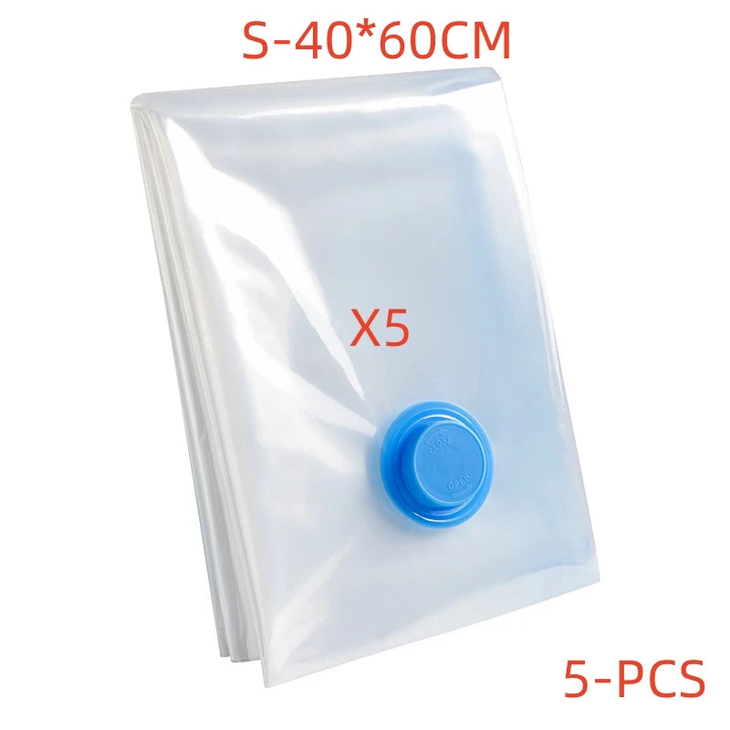 3-5PCS Vacuum Bag and Pump Cover for Clothes Storing Large Plastic Compression Empty Bag Travel Accessories Storage Container