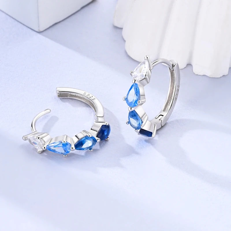 925 Sterling Silver Classic Round Hoop Earrings Zirconia U Shape Love Heart Geometric Earrings For Women Luxury Jewelry Gift