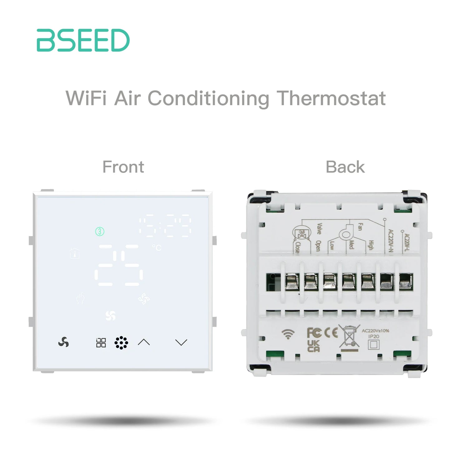 Bseed EU Standard The Base Of Wifi Touch Switch Function 1/2/3Gang  AC110~240V APP Control Wall Light Switch Without Glass Panel