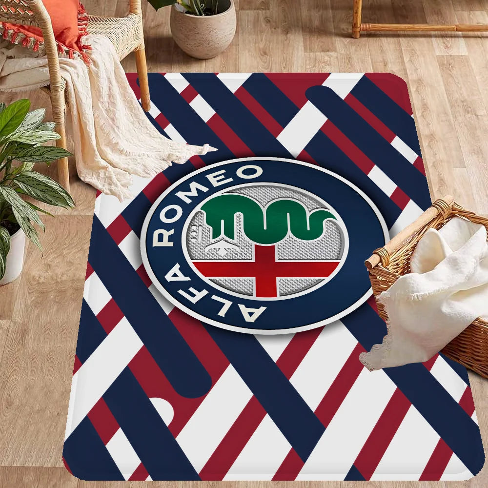 Alfa Romeo Logo Bathroom Mat Kids Room Bedroom Decoration Balcony Anti-Slip Doormat Living Room Welcome Rug