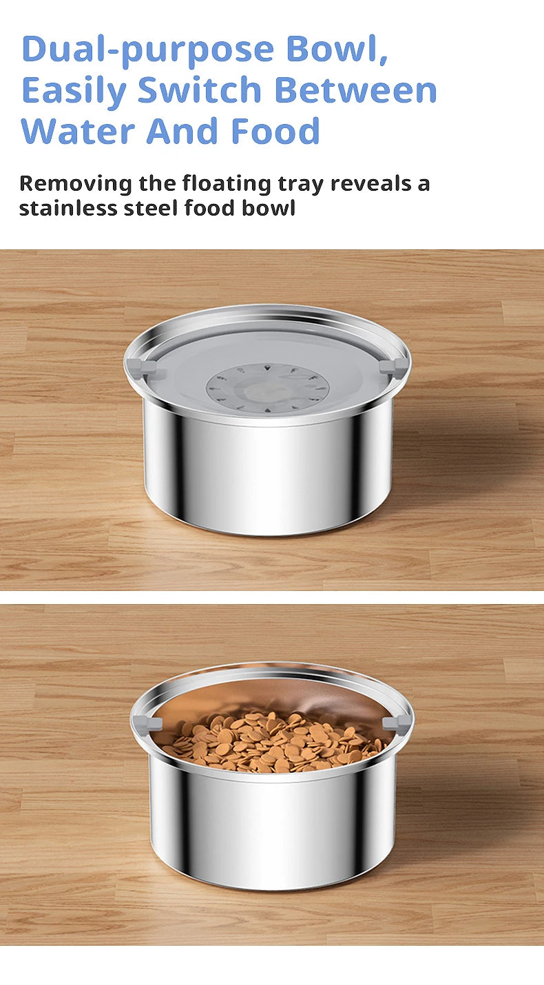 4L large-capacity pet suspended water bowl stainless steel dog food bowl spill-proof drip-free cat water dispenser