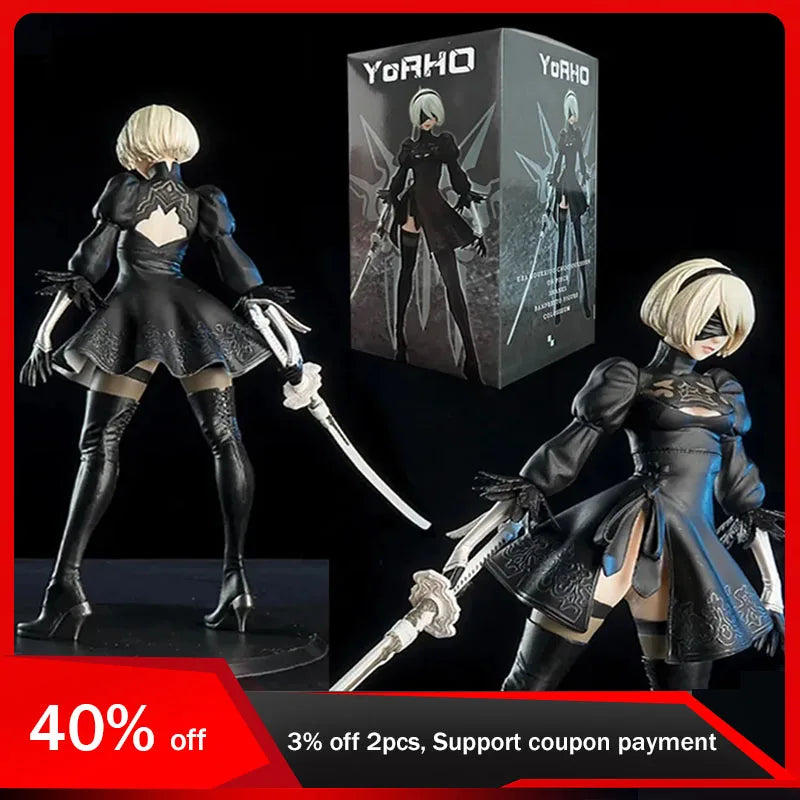 28cm NieR:Automata Figure 2B No.2 Tpye B Action Figure Sexy Girl Figurine PVC Statue Model Dolls Boys Gifts Toys Collections