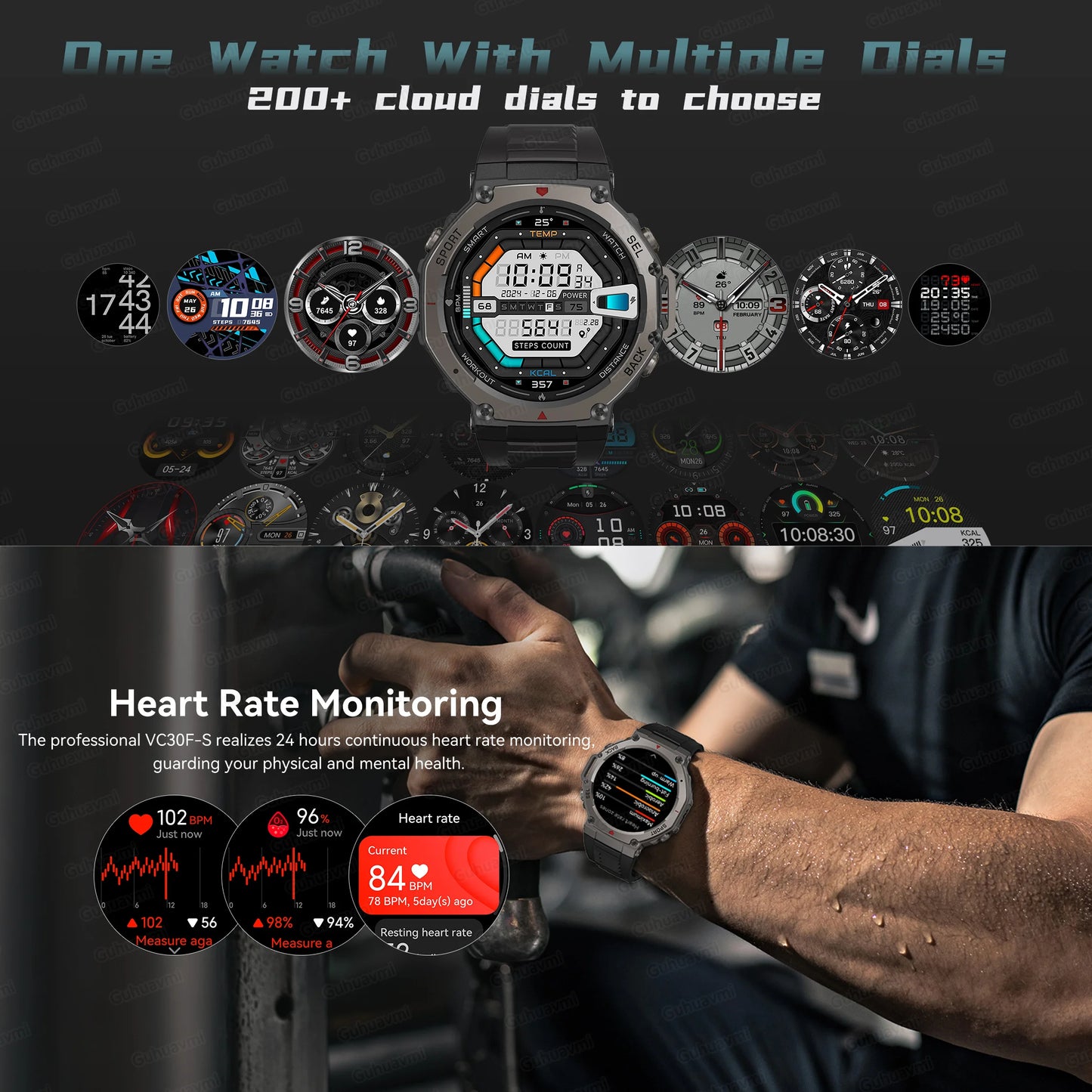 New GPS Smart Watch 1.43” HD AMOLED Display Built-in GPS Bluetooth Calls Waterproof swim Compass GPS Sports Smartwatch for Men