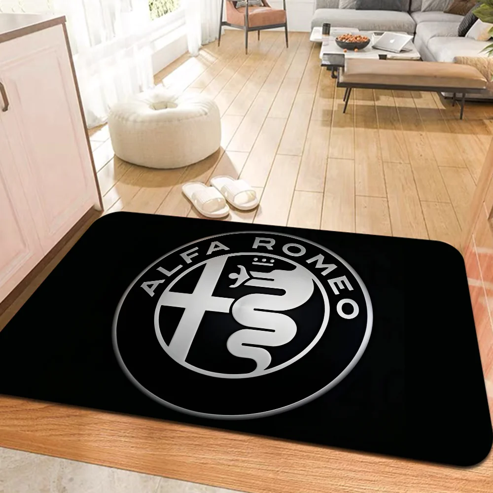 Alfa Romeo Logo Bathroom Mat Kids Room Bedroom Decoration Balcony Anti-Slip Doormat Living Room Welcome Rug