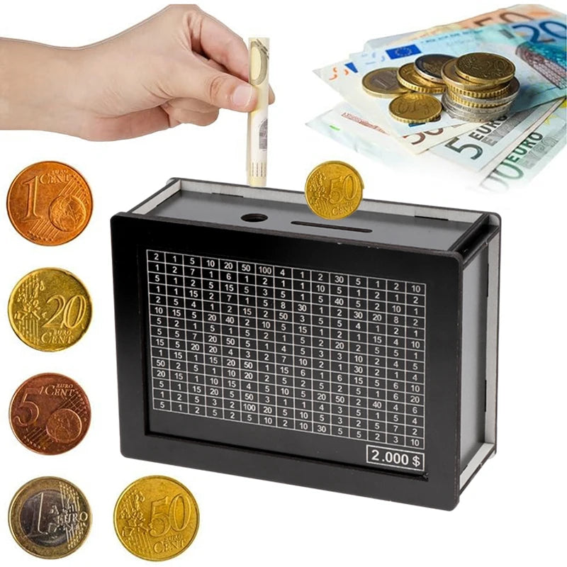 USD Black Reusable Piggy Bank With Money Goal Counter Piggy Bank DIY Saving Money Box For Helps The Habit Of Saving