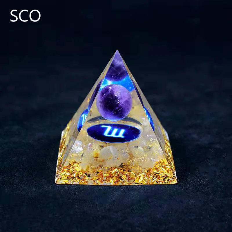 Constellation Pyramid Crystals Horoscope Natural Stone Home Office Decoration Energy Generator Reiki Meditation Ornaments Crafts