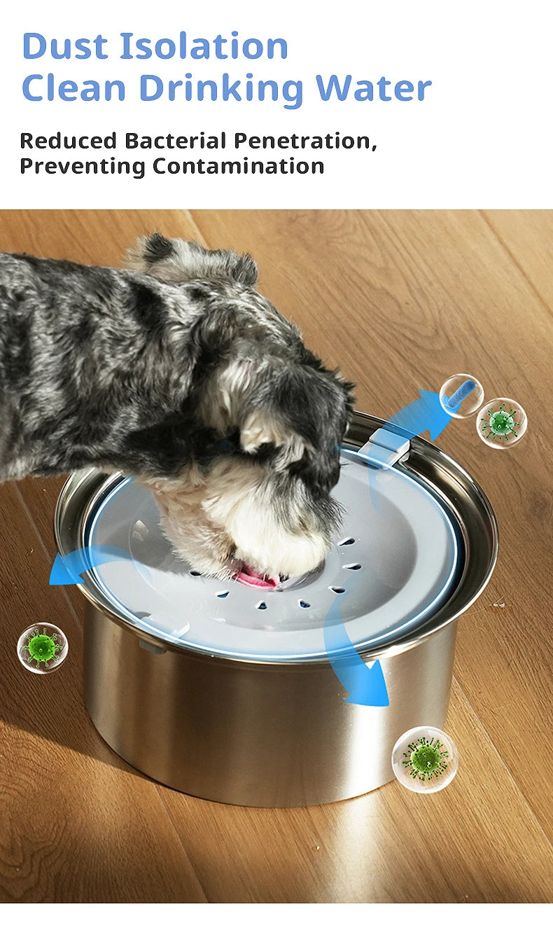 4L large-capacity pet suspended water bowl stainless steel dog food bowl spill-proof drip-free cat water dispenser