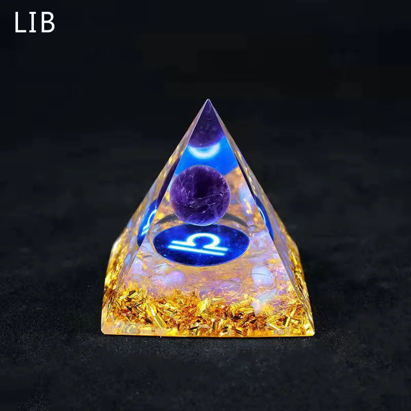 Constellation Pyramid Crystals Horoscope Natural Stone Home Office Decoration Energy Generator Reiki Meditation Ornaments Crafts