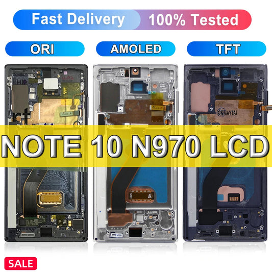 Note 10 ORI AMOLED TFT Screen, For Samsung Galaxy Note10 LCD Display N970F Touch Screen Replacement For Samsung Note10 Display