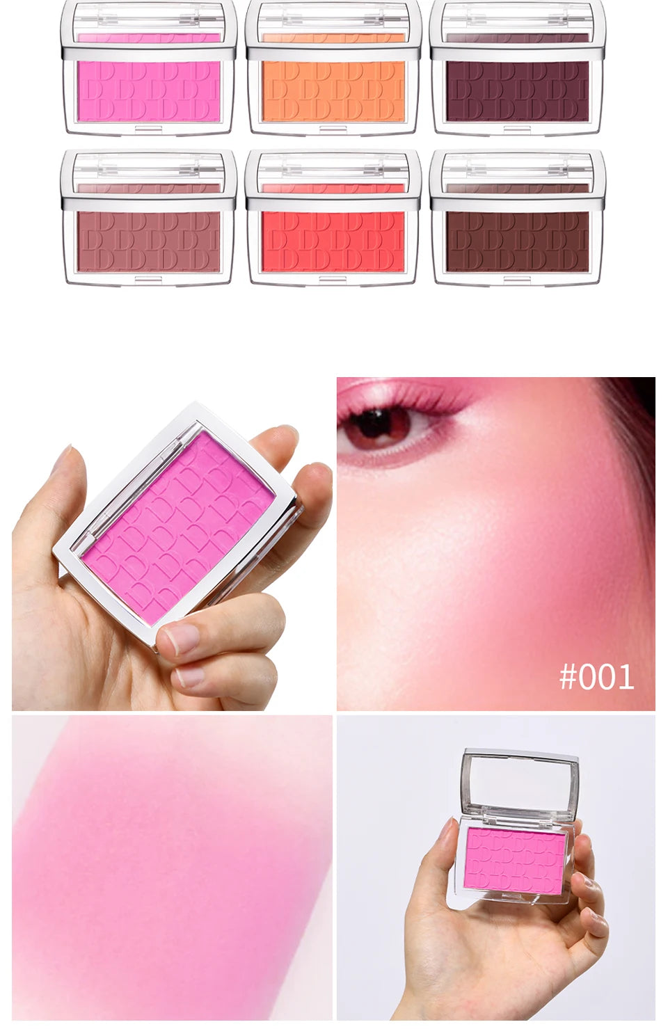 Matte Natural Cheek Tint Blush Palette Face Contouring Face Blusher Single Waterproof Matte Peach Rouge Contour Shadow Palette M