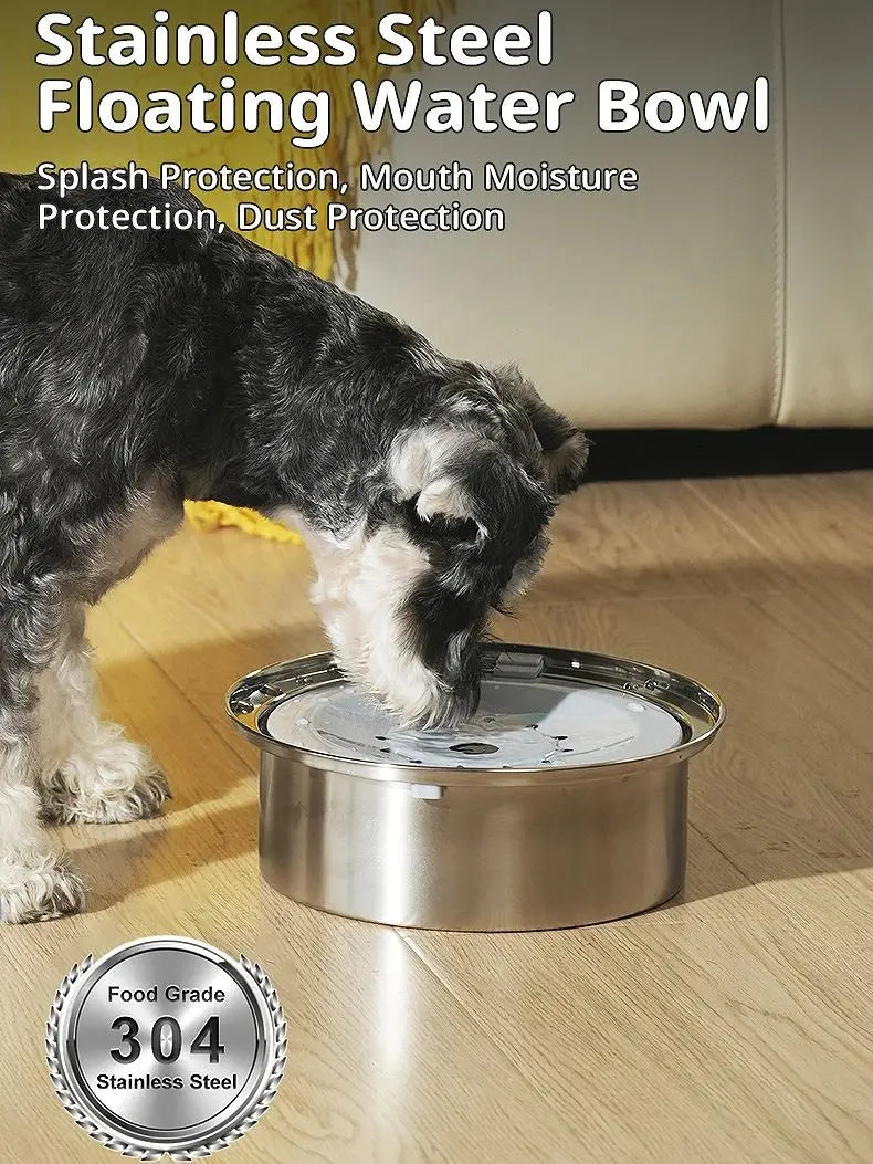 4L large-capacity pet suspended water bowl stainless steel dog food bowl spill-proof drip-free cat water dispenser