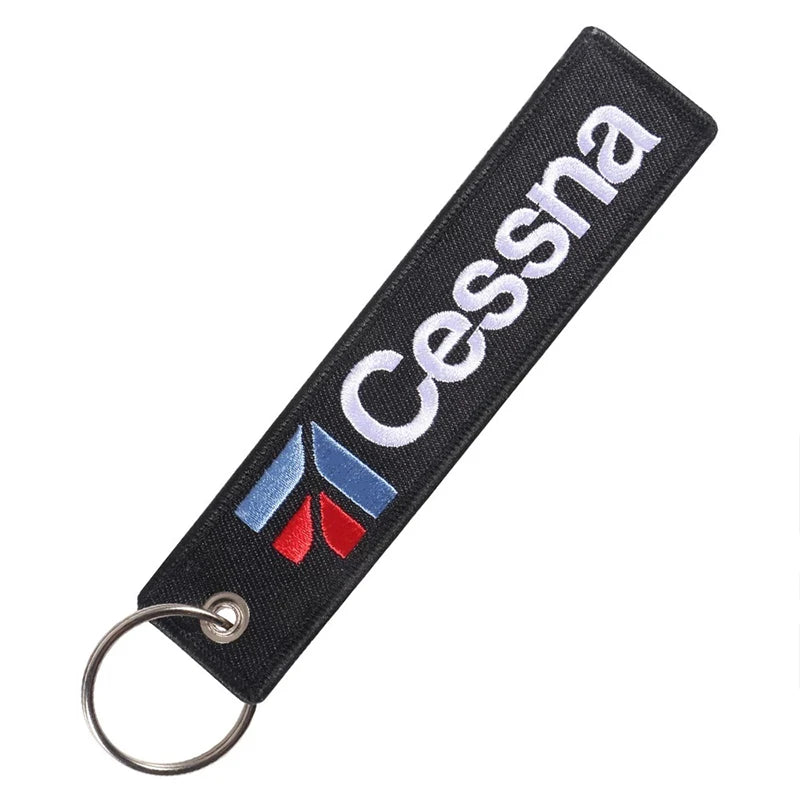 1 PC Wholesale Aviation Keychain Remove Before Firing Both Sides Embroidery Car Key Accessories Backpack Pendant Chain