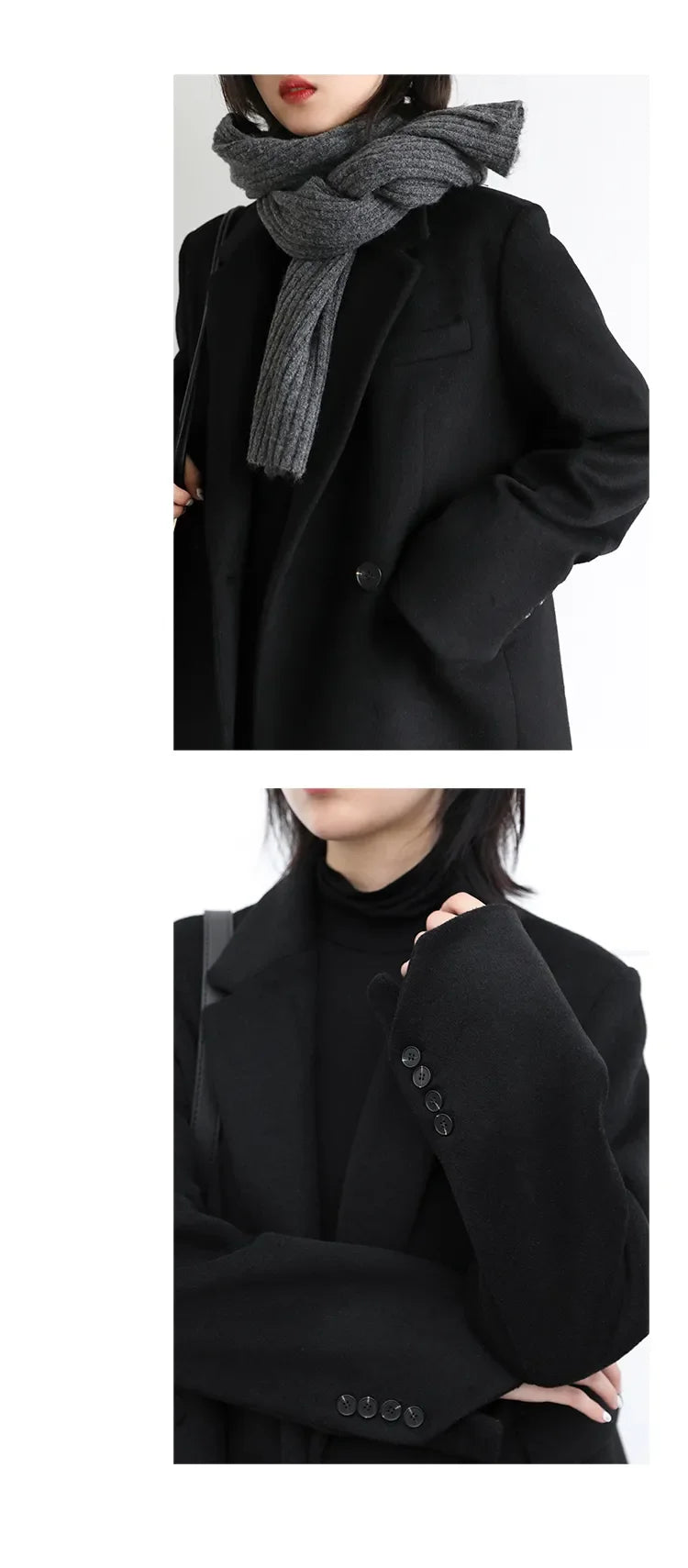 CHIC VEN Autumn Winter Women Coats Wool Blend All-match Mid-length Blazer Women's Woolen Overcoat Female Fashion Clothing 2023