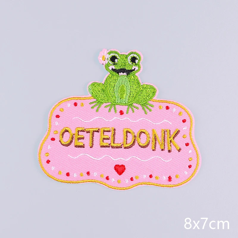 Pink Series Netherland Oeteldonk Emblem Embroidery Patches For Clothing Carnival New Style Oeteldonk Embroidery Patch On Clothes