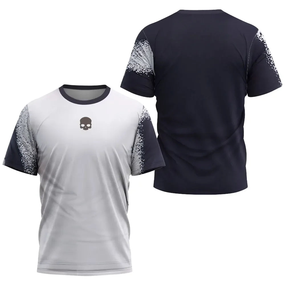 T-shirt de tennis à séchage rapide Skull pour hommes, t-shirt d'entraînement de tennis, haut de sport d'été, nouveau, haute qual