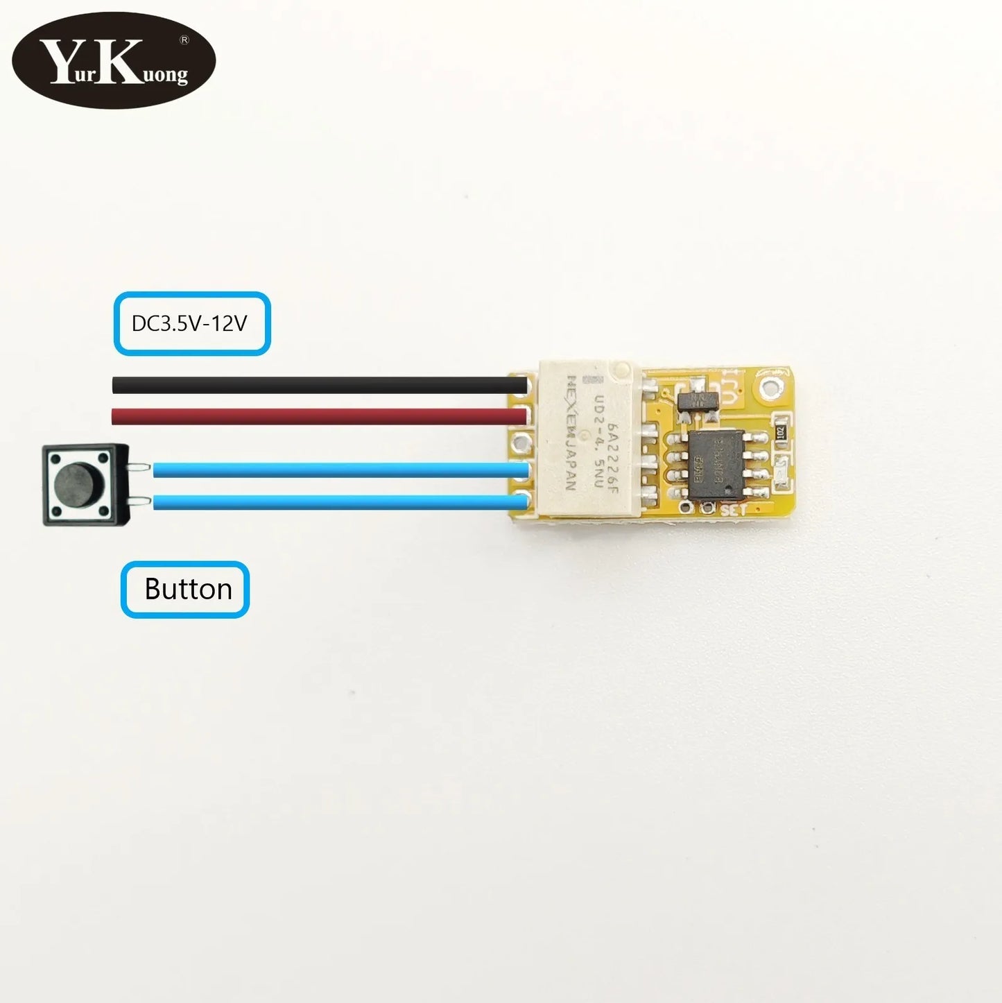 Push Button Mini Relay Contact RF Wireless Switches3.7v4.2v5v6v7.4v9v12v 433 Smart Home Mirco Tiny RF Momentary Remote Switches