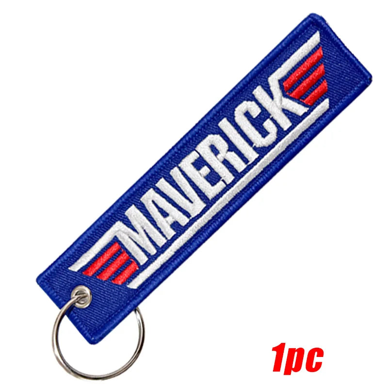 1 PC Wholesale Aviation Keychain Remove Before Firing Both Sides Embroidery Car Key Accessories Backpack Pendant Chain