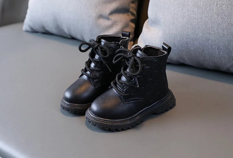 Bota Kid Boots Kid Fashion Boots Autumn Winter Boys British Plush Short Boot Girl Ankle Boots French Boy/ Girls Boot Kid Shoes