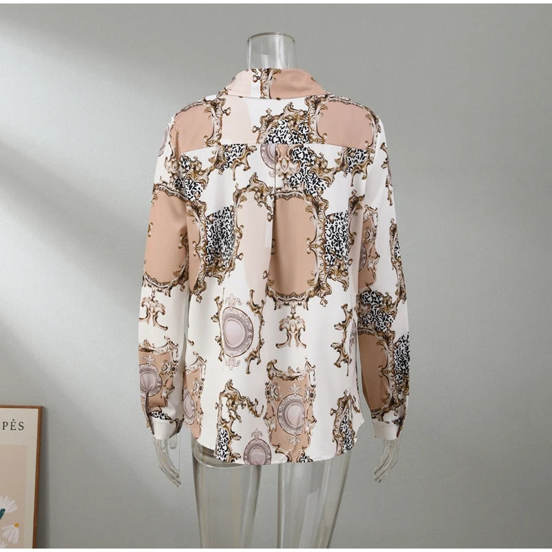 Vintage Blouse Shirt Silk Tops Elegant Long Sleeve Loose Womens Blouses Camisas De Mujer Spring Autumn Streetwear Women Clothes