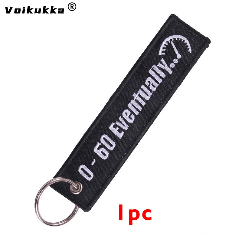 1 PC Wholesale Aviation Keychain Remove Before Firing Both Sides Embroidery Car Key Accessories Backpack Pendant Chain