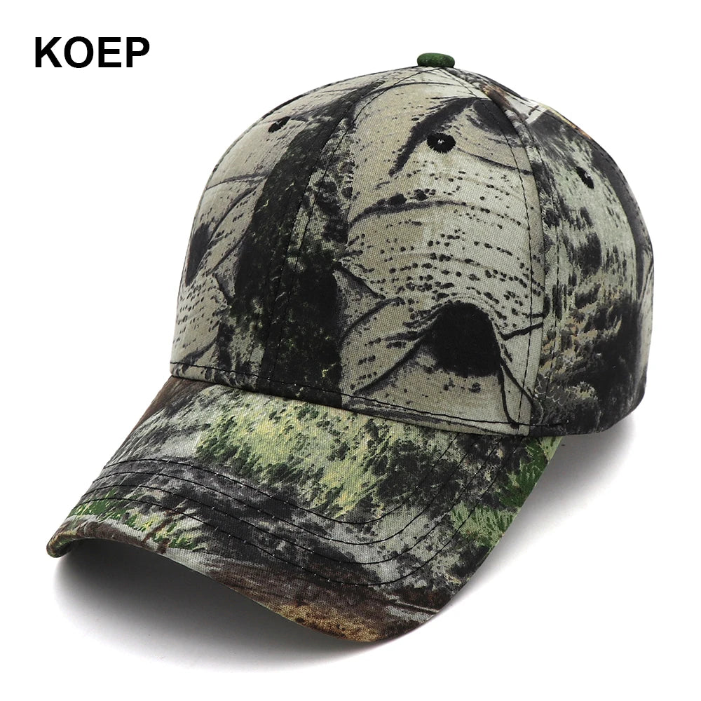 KOEP New Outdoor Jungle Fishing Baseball Hat Cap Man Camouflage Hunting Hat Casquette Bone Cotton Rucker Camo Snapback Dad Caps