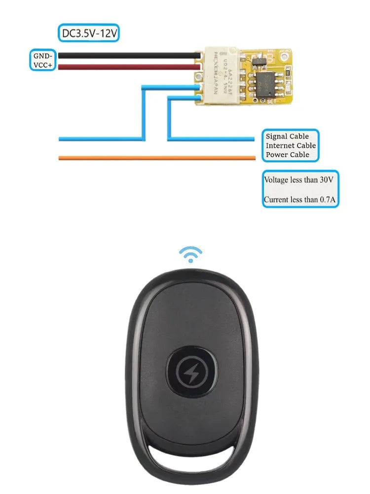 Push Button Mini Relay Contact RF Wireless Switches3.7v4.2v5v6v7.4v9v12v 433 Smart Home Mirco Tiny RF Momentary Remote Switches