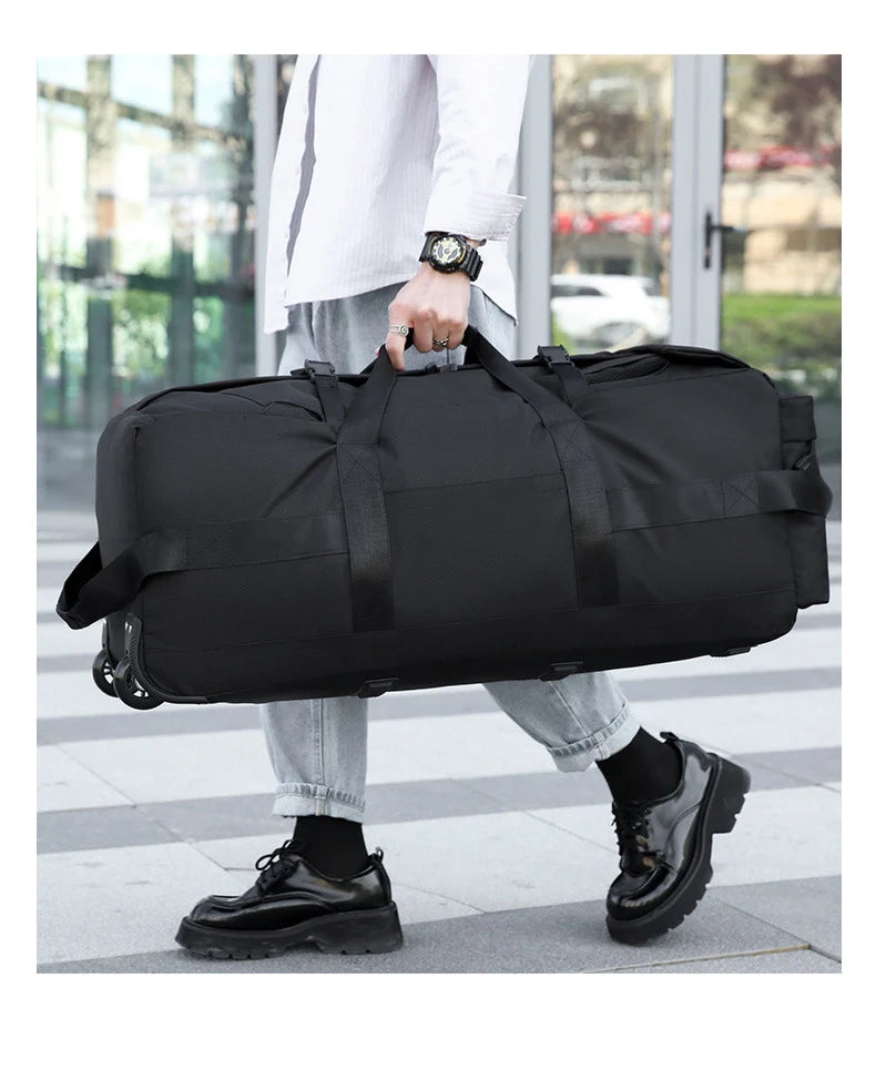 Foldable Traveling Wheeled Bags Unisex Universal Travel Bag with Wheel Large Capacity Luggage Storage Handbag Waterproof XM135